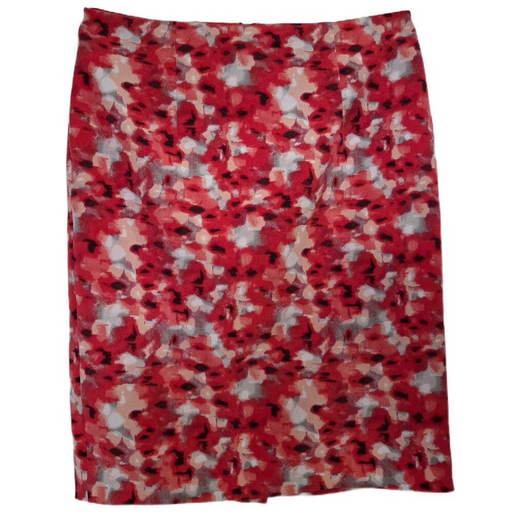 Ricki's Colourful Red Abstract Floral Pencil Skirt Size 6